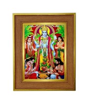 Avataar Lord Vishnu Photo Frame 10x14 Inches-Brown Wooden Frame For Home, Office & Temple Decoration And Gifting (F6281)