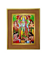 Avataar Lord Vishnu Photo Frame 16x20 Inches-Brown Wooden Frame For Home, Office & Temple Decoration And Gifting (F6281)