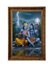 Lord Krishna & Mahadev Big Photo Frame - 20x28 Inches For Home,Temple & Office Decoration (F11181)