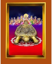 Golden Photo Frame - 10x14 Inches | Elegant Wooden Frame For Home, Office & Temple Decoration | Spiritual Wall & Table Decor and Gift Item