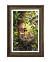 White-bellied Blue Flycatcher Big Photo Frame - 20x28 Inches For Home,Temple & Office Decoration (F11057)