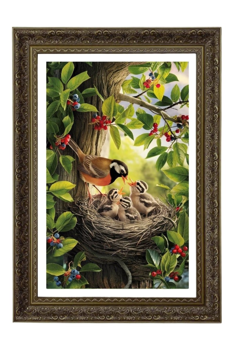 White-bellied Blue Flycatcher Big Photo Frame - 20x28 Inches For Home,Temple & Office Decoration (F11057)