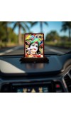 Car Desk/Table Top Loird Krishna Wooden Photo Stand 3x4 Inches, Compact & Stylish Spiritual Display For Car, Home & Office (Pack Of 1) (F14632)