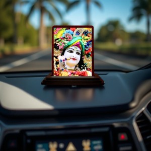 Car Desk/Table Top Loird Krishna Wooden Photo Stand 3x4 Inches, Compact & Stylish Spiritual Display For Car, Home & Office (Pack Of 1) (F14632) Car Desk/Table Top Loird Krishna Wooden Photo Stand 3x4 Inches, Compact & Stylish Spiritual Display For Car, Home & Office (Pack Of 1) (F14632)