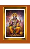 Lord Kubera Golden Photo Frame - 10x14 Inches | Elegant Wooden Frame For Home, Office & Temple Decoration | Spiritual Wall & Table Decor And Gift Item (F9547)