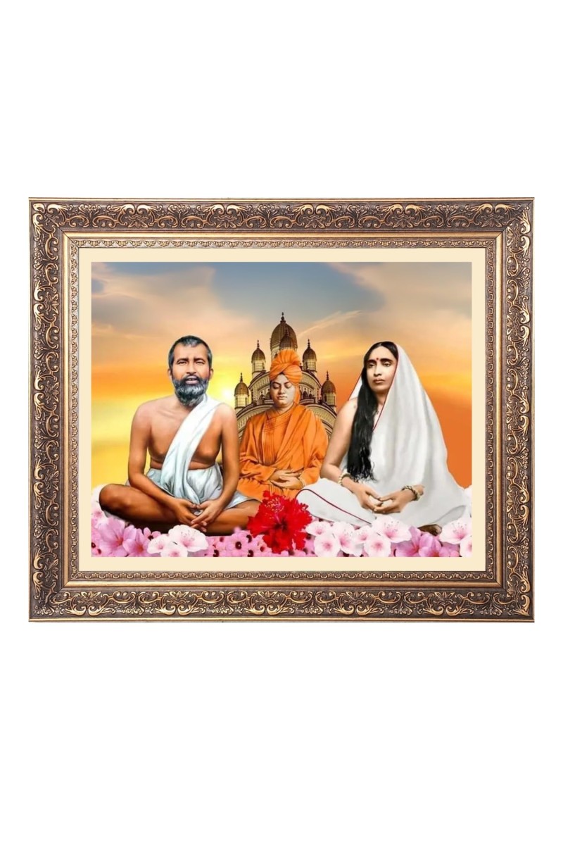 Sri Ramakrishna,Sarada Devi,Swami Vivekananda Big Photo Frame - 18x22 Inches for Home,Temple & Office Decoration