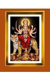 Devi Jai Mata Di Golden Photo Frame - 10x14 Inches | Elegant Wooden Frame For Home, Office & Temple Decoration | Spiritual Wall & Table Decor And Gift Item (F9483)