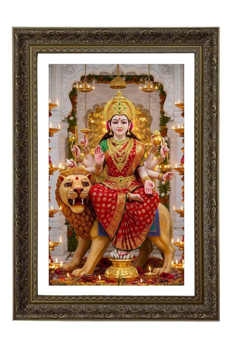 Jai Mata Di Big Photo Frame - 20x28 Inches For Home,Temple & Office Decoration (F10724)