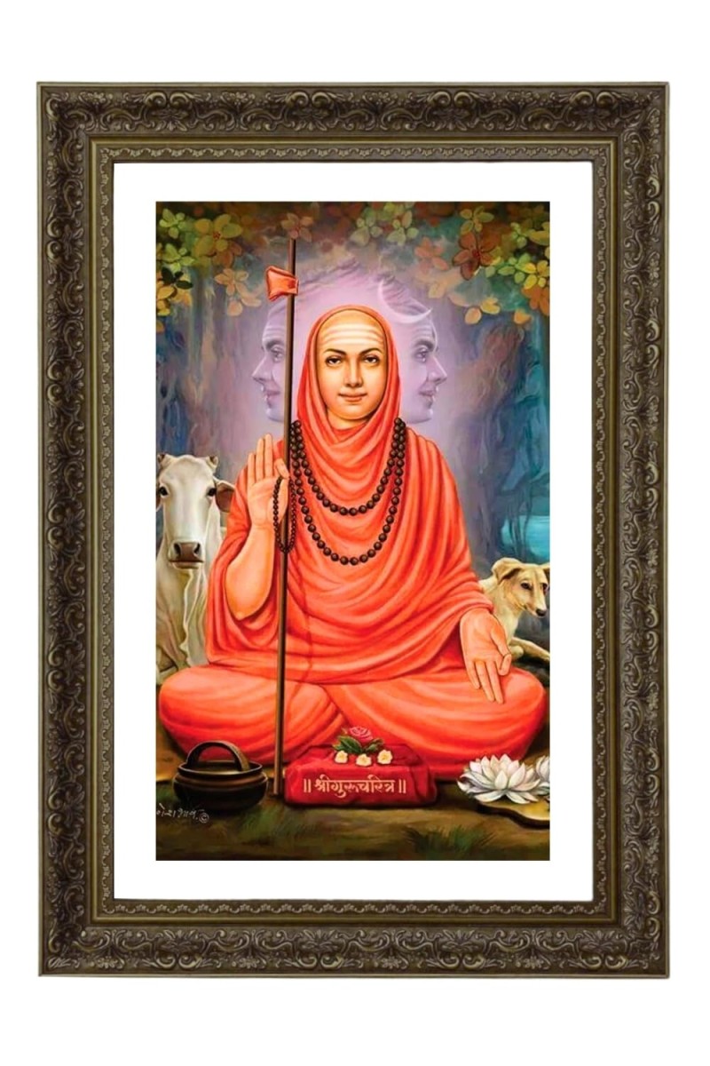 Shri Swami Samarth Maharaj Big Photo Frame - 20x28 Inches For Home,Temple & Office Decoration (F11011)