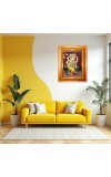 Nritya Ganapati. Golden Designer Photo Frame | 18x22 Inch Religious Wall Hanging Frame For Home & Office Decoration | Hindu Deity Spiritual Gift Item