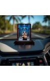 Car Desk/Table Top Lord Shiva Wooden Photo Stand 3x4 Inches, Compact & Stylish Spiritual Display For Car, Home & Office (Pack Of 1) (F14313)