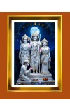 Lord Ram,sita,Lakhsman And Hanuman Golden Photo Frame - 10x14 Inches | Elegant Wooden Frame For Home, Office & Temple Decoration | Spiritual Wall & Table Decor and Gift Item