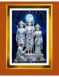 Lord Ram,sita,Lakhsman And Hanuman Golden Photo Frame - 14x18 Inches | Elegant Wooden Frame For Home, Office & Temple Decoration | Spiritual Wall & Table Decor And Gift Item (F9877)