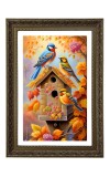 Blue And Orange Plumage Big Photo Frame - 20x28 Inches For Home,Temple & Office Decoration (F10696)
