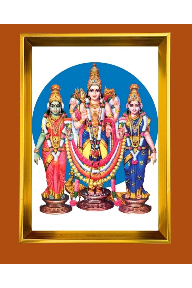 Golden Photo Frame - 10x14 Inches | Elegant Wooden Frame For Home, Office & Temple Decoration | Spiritual Wall & Table Decor and Gift Item