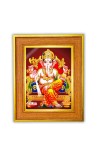 Lord Ganesha Photo Frame 10x14 Inches-Brown Wooden Frame For Home, Office & Temple Decoration And Gifting (F6493)