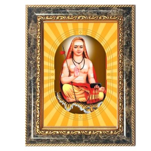 Adi Shankaracharya Spiritual Guru Digital Photo In Designer Frame, Size 14x18 Inch | Hindu Religious Picture For Home Temple, Office & Gift | Wall Art & Pooja Decor (F10429)