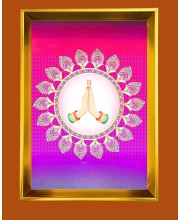 Namaste Gesture Golden Photo Frame - 10x14 Inches | Elegant Wooden Frame For Home, Office & Temple Decoration | Spiritual Wall & Table Decor and Gift Item
