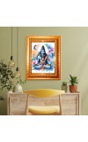 Divine Krishna Golden Designer Photo Frame | 10x14 Inch Religious Wall Hanging Frame For Home, Office Decoration and Spiritual Gift Item (M2)