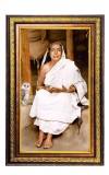 Sarada Devi Digital Golden Balck Color Photo Frame | Hindu Religious Wall Decor | 10x16 Inches - Inspirational Wall Art For Office, Home Decor - Ideal Spiritual Gift (F16636)