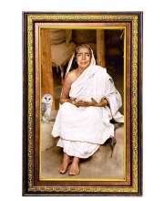 Sarada Devi Digital Golden Balck Color Photo Frame | Hindu Religious Wall Decor | 10x16 Inches - Inspirational Wall Art For Office, Home Decor - Ideal Spiritual Gift (F16636)