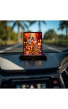 Car Desk/Table Top Radha Krishna Wooden Photo Stand 3x4 Inches, Compact & Stylish Spiritual Display For Car, Home & Office (Pack Of 1) (F14226)