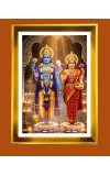 Lakhsmi Narayanaa Golden Photo Frame - 10x14 Inches | Elegant Wooden Frame For Home, Office & Temple Decoration | Spiritual Wall & Table Decor And Gift Item (F9775)