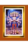 Lord Hanuman Golden Photo Frame - 10x14 Inches | Elegant Wooden Frame For Home, Office & Temple Decoration | Spiritual Wall & Table Decor And Gift Item (F9474)
