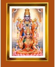 Lord Venkateswara Golden Photo Frame - 12x16 Inches | Elegant Wooden Frame For Home, Office & Temple Decoration | Spiritual Wall & Table Decor And Gift Item (F9695)