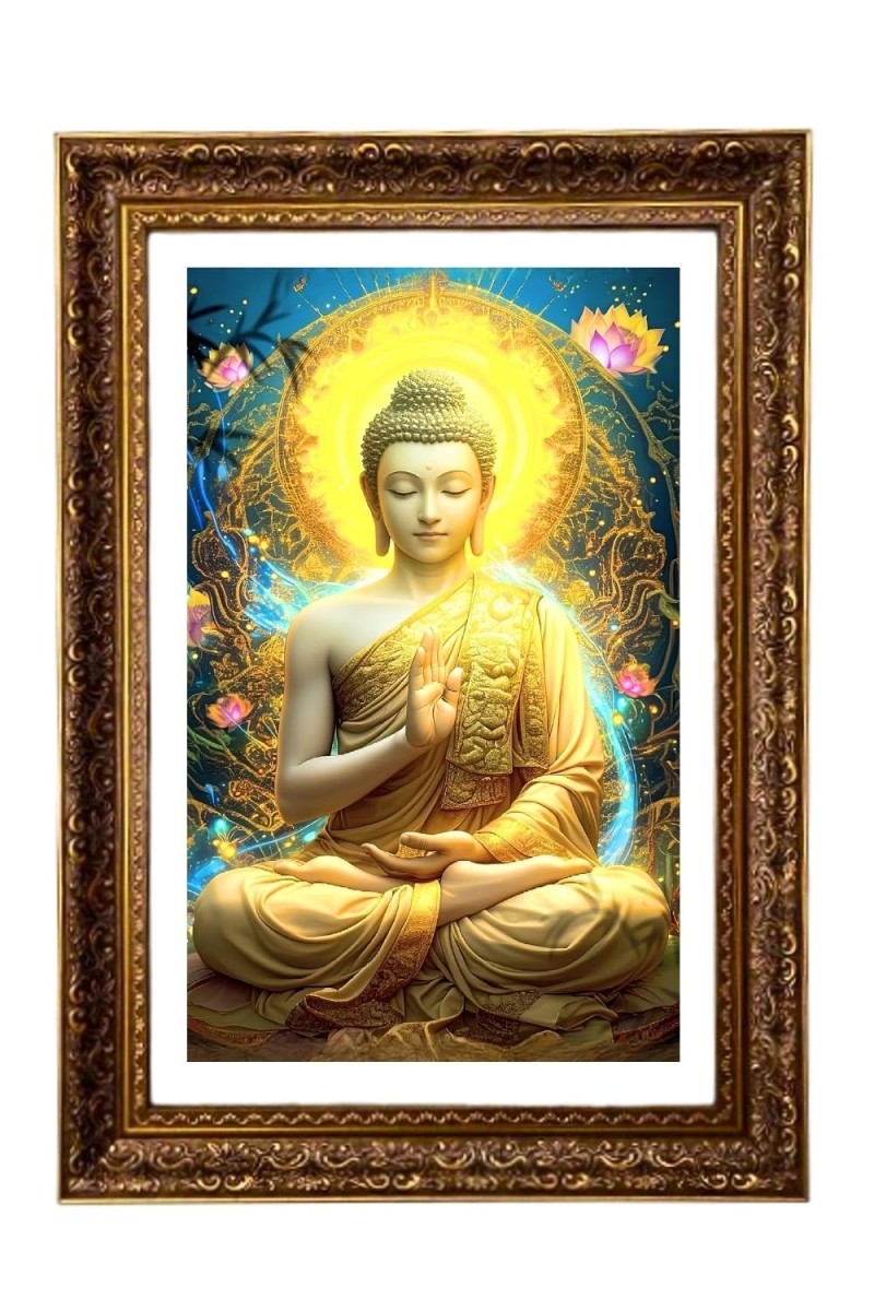 Lord Buddha Big Photo Frame - 20x28 Inches For Home,Temple & Office Decoration (F11259)