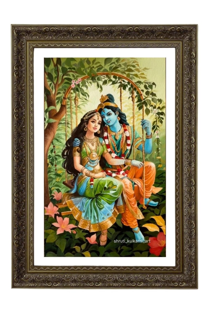 Radha Krishna Big Photo Frame - 20x28 Inches For Home,Temple & Office Decoration (F10755)