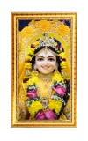 Divine Radha Rani Digital Golden Color Photo Frame | Hindu Religious Wall Decor | 10x17 Inches - Inspirational Wall Art For Office, Home Decor - Ideal Spiritual Gift (F10235)