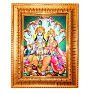 Lord Vishnu Goddess Lakshmi Golden Designer Photo Frame | 10x14 Inch Religious Wall Hanging Frame For Home & Office Decoration | Hindu Deity Spiritual Gift Item Lord Vishnu Goddess Lakshmi Golden Designer Photo Frame | 10x14 Inch Religious Wall Hanging Frame For Home & Office Decoration | Hindu Deity Spiritual Gift Item