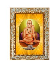 Shri Swami Samarth Spiritual Guru Digital Photo In Designer Frame, Size 10x16 Inch | Hindu Religious Picture For Home Temple, Office & Gift | Wall Art & Pooja Decor (F10493)