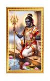 Devi Bhagwati Digital Golden Color Photo Frame | Hindu Religious Wall Decor | 12x19 Inches - Inspirational Wall Art For Office, Home Decor - Ideal Spiritual Gift (F10208)