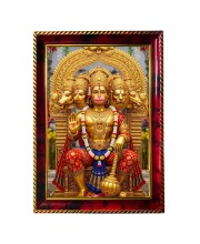 Jay HanuMan Photo Frame For Wall & Table | 7x9 Inch Golden Cherry Finish | Decorative Jai Hanuman Photo Frame For Home, Office & Pooja Room (F11327)