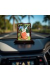 Car Desk/Table Top Baba Lokenath Wooden Photo Stand 3x4 Inches, Compact & Stylish Spiritual Display For Car, Home & Office (Pack Of 1) (F14636)