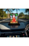 Car Desk/Table Top Shree Swami Samarth Maharaj Wooden Photo Stand 3x4 Inches, Compact & Stylish Spiritual Display For Car, Home & Office (Pack Of 1) (F14649)