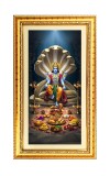 Lord Vishnu Digital Golden Color Photo Frame | Hindu Religious Wall Decor | 12x19 Inches - Inspirational Wall Art For Office, Home Decor - Ideal Spiritual Gift (F10395)