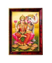 Goddess Laxmi Photo Frame For Wall & Table | 7x9 Inch Golden Cherry Finish | Decorative Goddess Laxmi Photo Frame For Home, Office & Pooja Room (F11882)