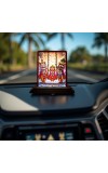 Car Desk/Table Top Lord Jagannath Wooden Photo Stand 3x4 Inches, Compact & Stylish Spiritual Display For Car, Home & Office (Pack Of 1) (F14499)