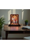 Car Desk/Table Top Goddess Lakshmi Wooden Photo Stand 3x4 Inches, Compact & Stylish Spiritual Display For Car, Home & Office (Pack Of 1) (F14555)