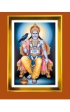 Shani Dev Golden Photo Frame - 10x14 Inches | Elegant Wooden Frame For Home, Office & Temple Decoration | Spiritual Wall & Table Decor and Gift Item