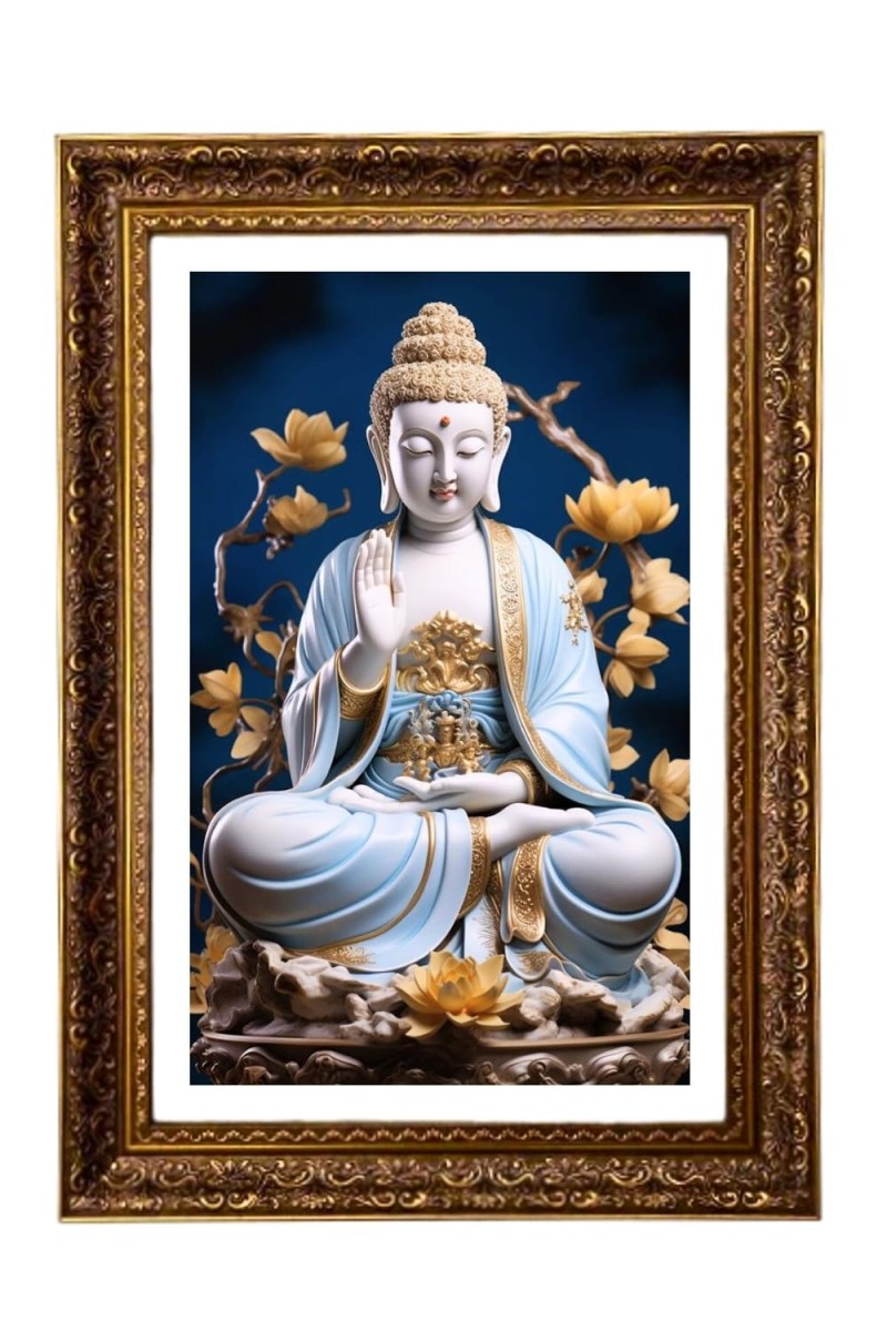Lord Buddha Big Photo Frame - 20x28 Inches For Home,Temple & Office Decoration (F11249)