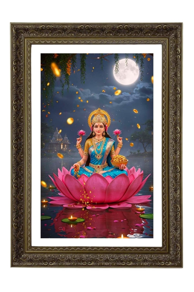 Maa Laxmi Big Photo Frame - 20x28 Inches For Home,Temple & Office Decoration (F10713)
