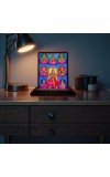Car Desk/Table Top Ashta Lakshmi Wooden Photo Stand 3x4 Inches, Compact & Stylish Spiritual Display For Car, Home & Office (Pack Of 1) (F14154)