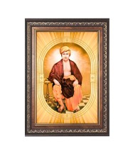 Swami Dayanand Saraswati Spiritual Guru Digital Photo In Designer Frame, Size 8x12 Inch | Hindu Religious Picture For Home Temple, Office & Gift | Wall Art & Pooja Decor (F10464)