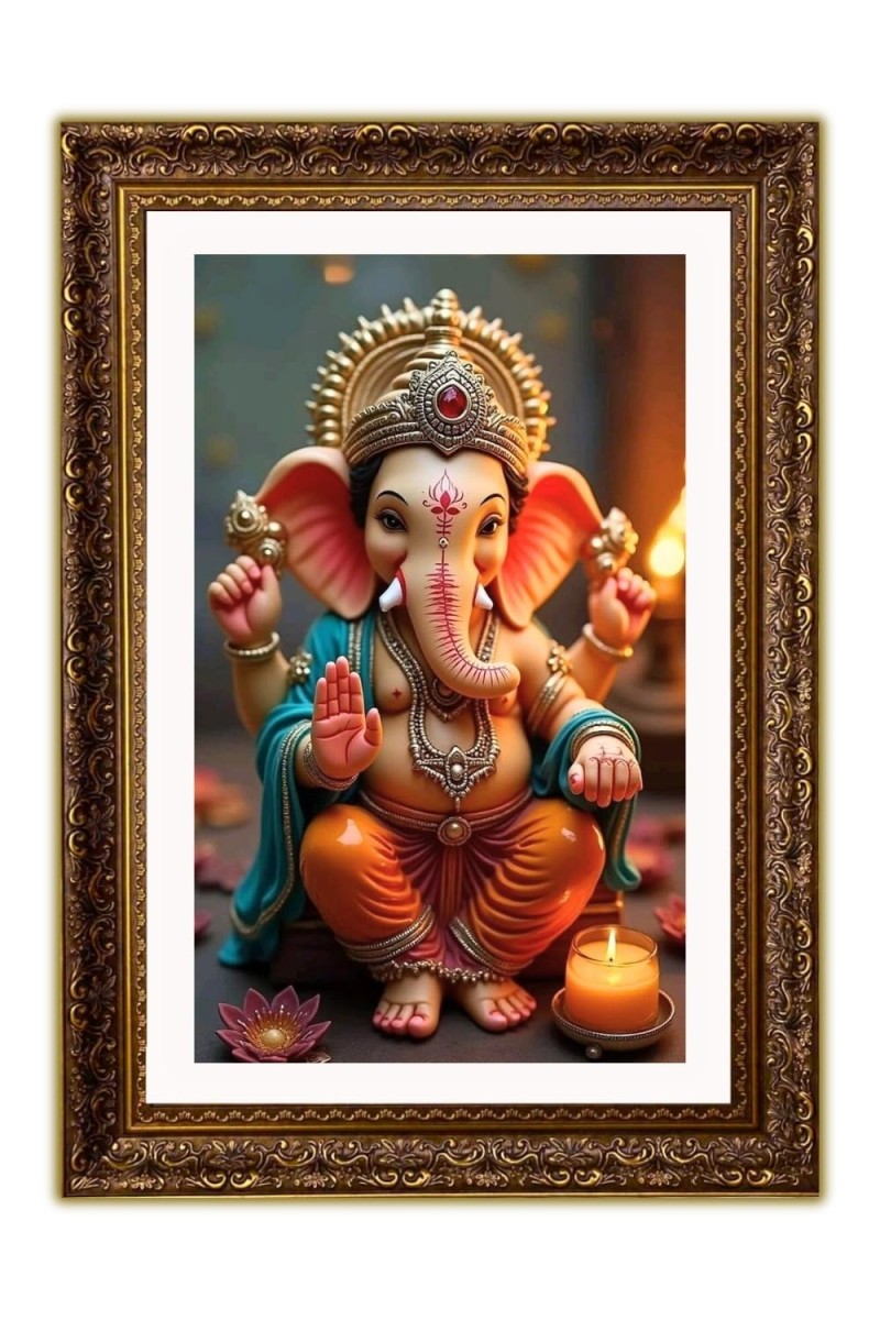 Vertical16X24 Inches Frame Big Photo Frame - 20x28 Inches For Home,Temple & Office Decoration (F10907)