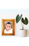 Mirra Alfassa Golden Designer Photo Frame | 10x14 Inch Religious Wall Hanging Frame For Home & Office Decoration | Hindu Deity Spiritual Gift Item