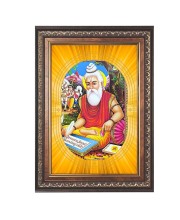 Maharishi Valmiki Spiritual Guru Digital Photo In Designer Frame, Size 10x16 Inch | Hindu Religious Picture For Home Temple, Office & Gift | Wall Art & Pooja Decor (F10461)